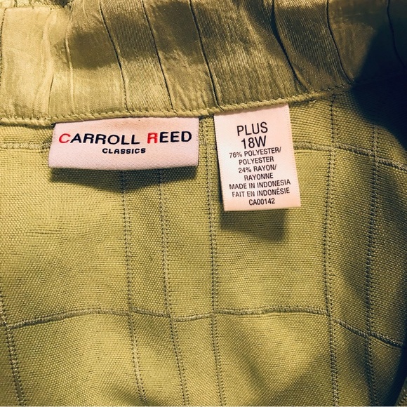 Plus 18 W Carroll Reed Classics Lime Green Satin Unlined Jacket/Over Blouse - Picture 7 of 7
